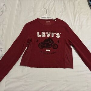 Levi's Burgundy Graphic Long Sleeve Top